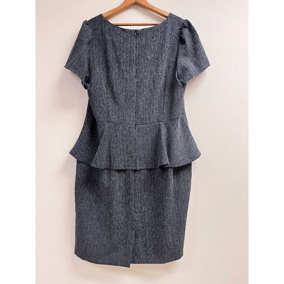 Vintage Womens Sleeveless Roni Sheath Dress with Peplum 1962 Gray Sz 14 - Picture 5 of 7
